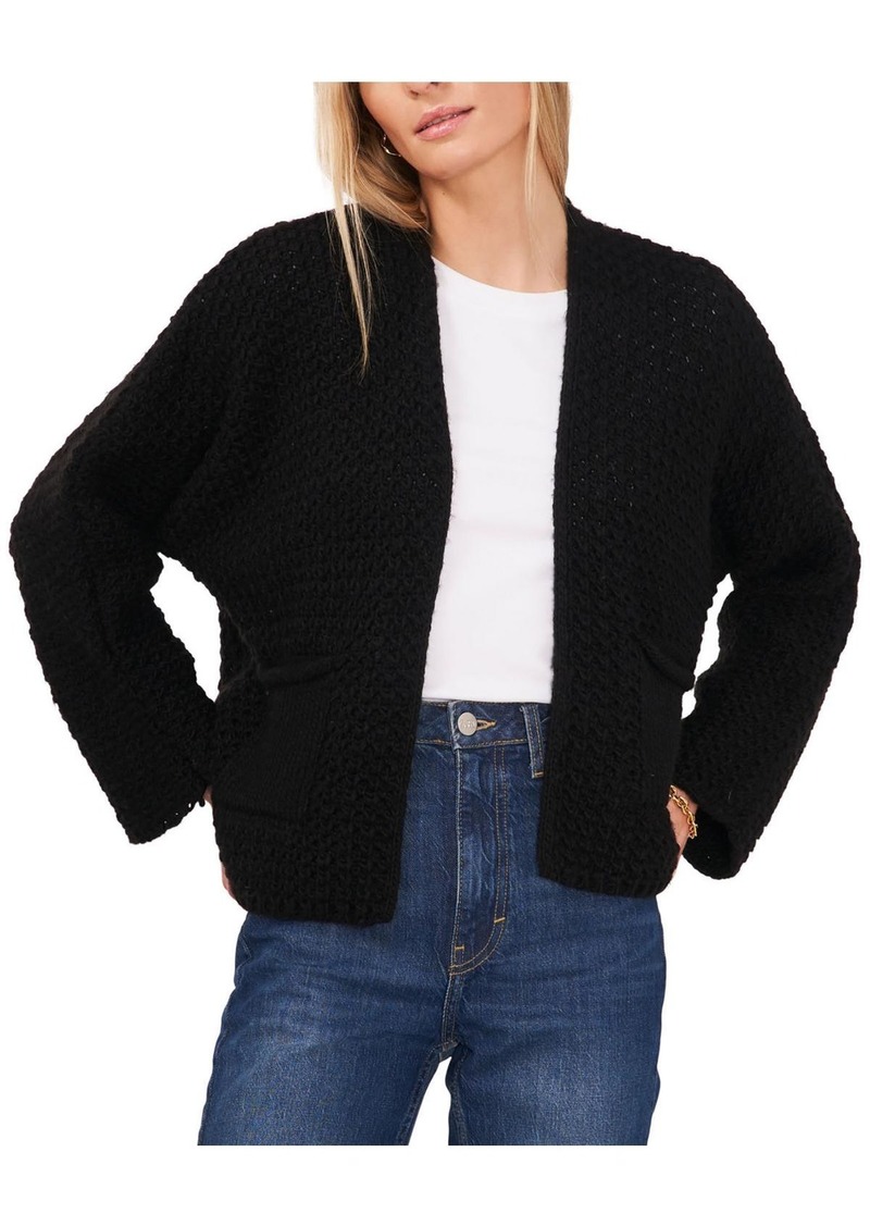 Vince Camuto Womens Crochet Long Sleeves Cardigan Sweater