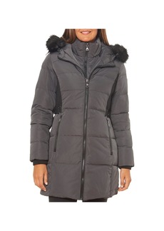 Vince Camuto Womens Faux Fur Down Puffer Coat