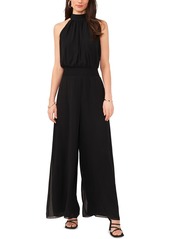 Vince Camuto Womens Halter Smocked Jumpsuit