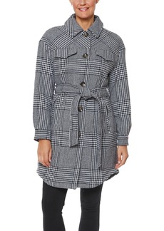Vince Camuto Womens Houndstooth Warm Wool Coat