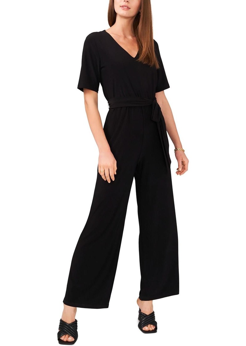 Vince Camuto Womens Knit V-Neck Jumpsuit