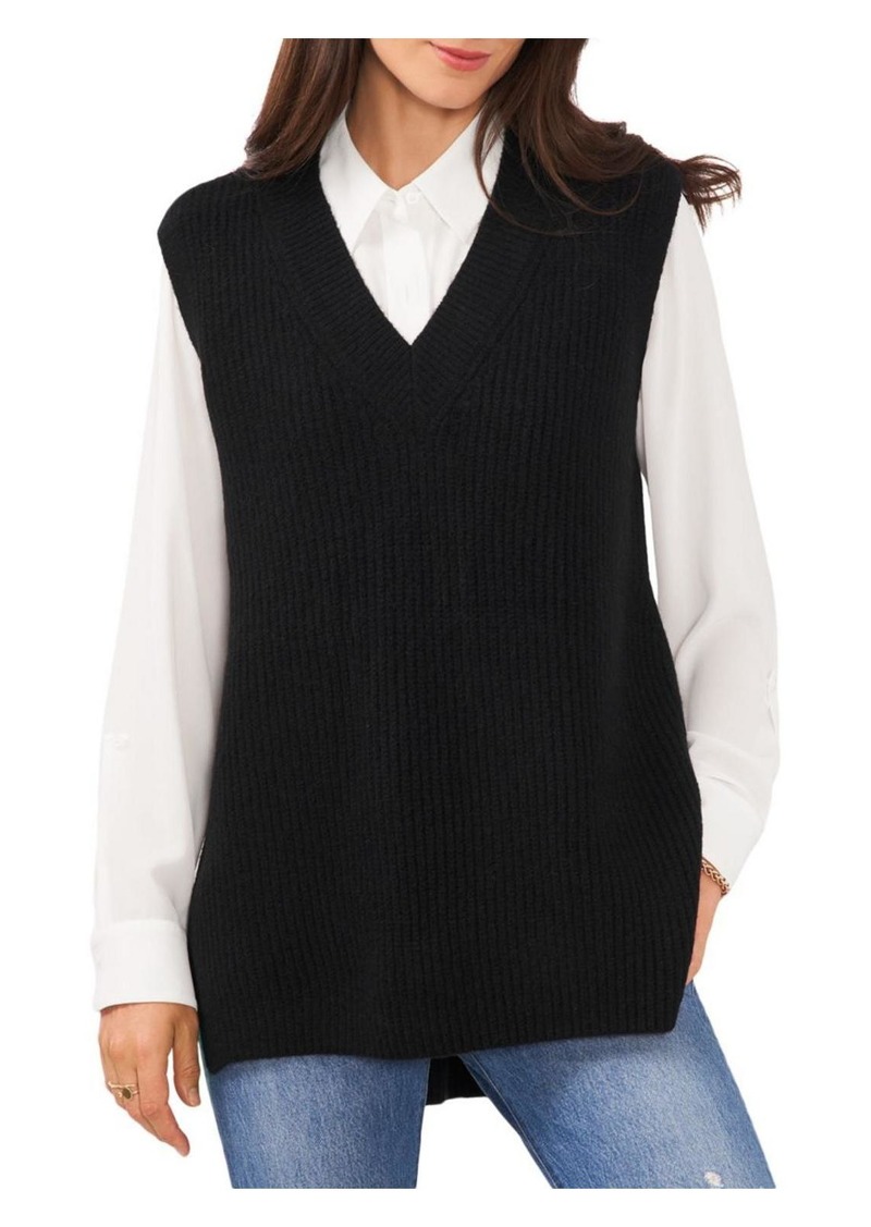 Vince Camuto Womens Knit V-Neck Sweater Vest