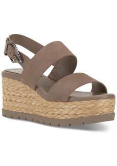 Vince Camuto Womens Leather Open Toe Wedge Sandals