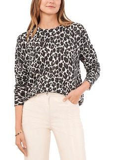 Vince Camuto Womens Leopard Print Fall Pullover Sweater