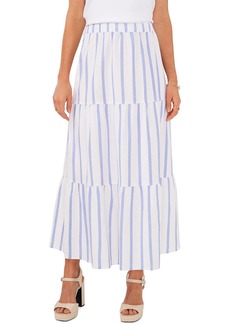 Vince Camuto Womens Linen Blend Striped Midi Skirt