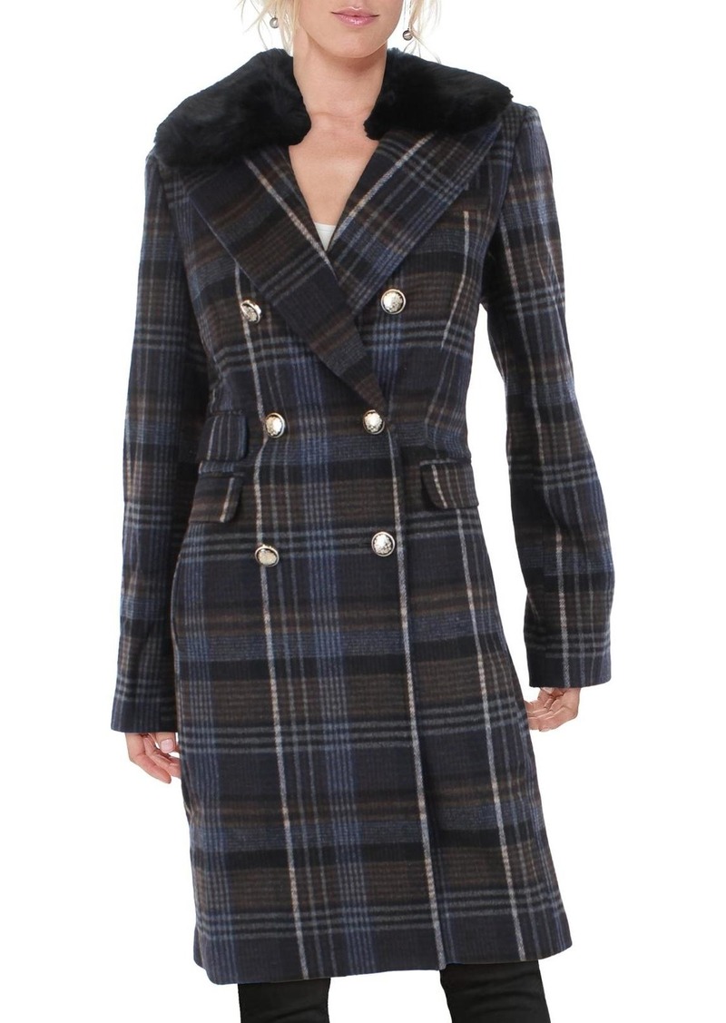 Vince Camuto Womens Midi Double Breasted Walker Coat