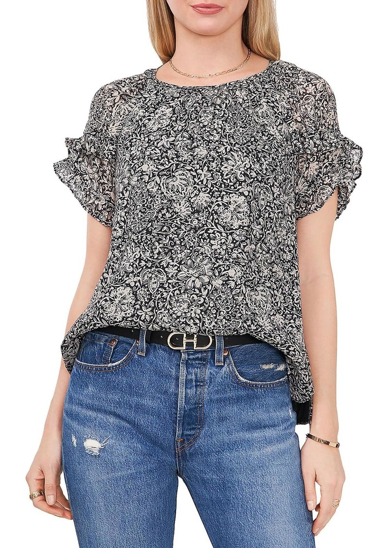 Vince Camuto Womens Paisley Ruffle Sleeve Blouse