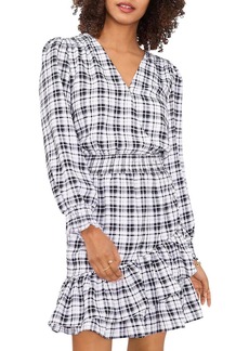 Vince Camuto Womens Plaid Long Sleeves Fit & Flare Dress