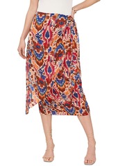 Vince Camuto Womens Printed Front-Tie Midi Skirt