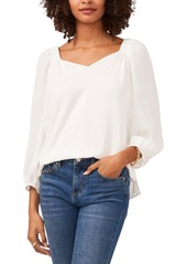 Vince Camuto Womens Ruched Shoulder Puff Sleeve Blouse