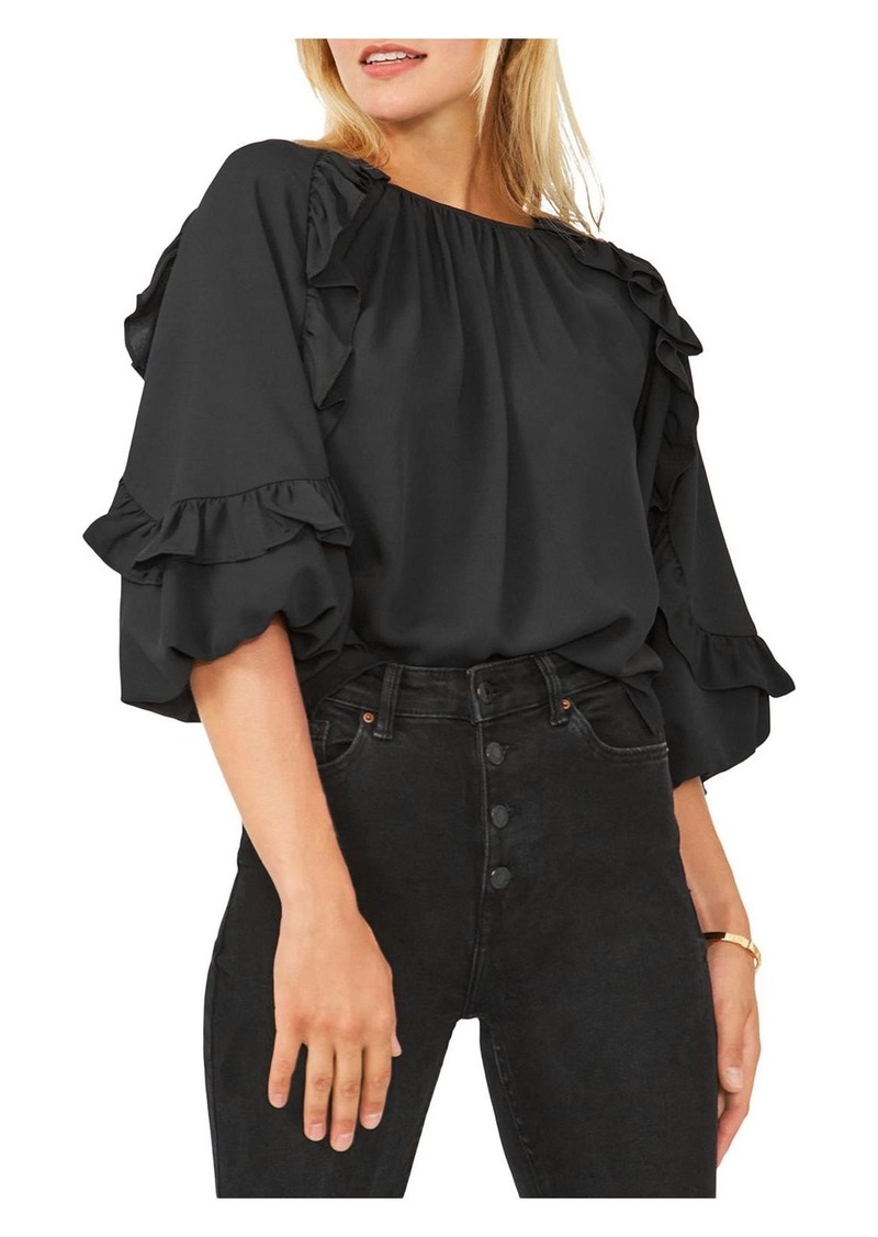 Vince Camuto Womens Ruffled Gathered Blouse