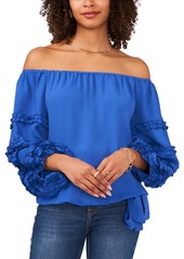 Vince Camuto Womens Ruffled Off The Shoulder Blouse