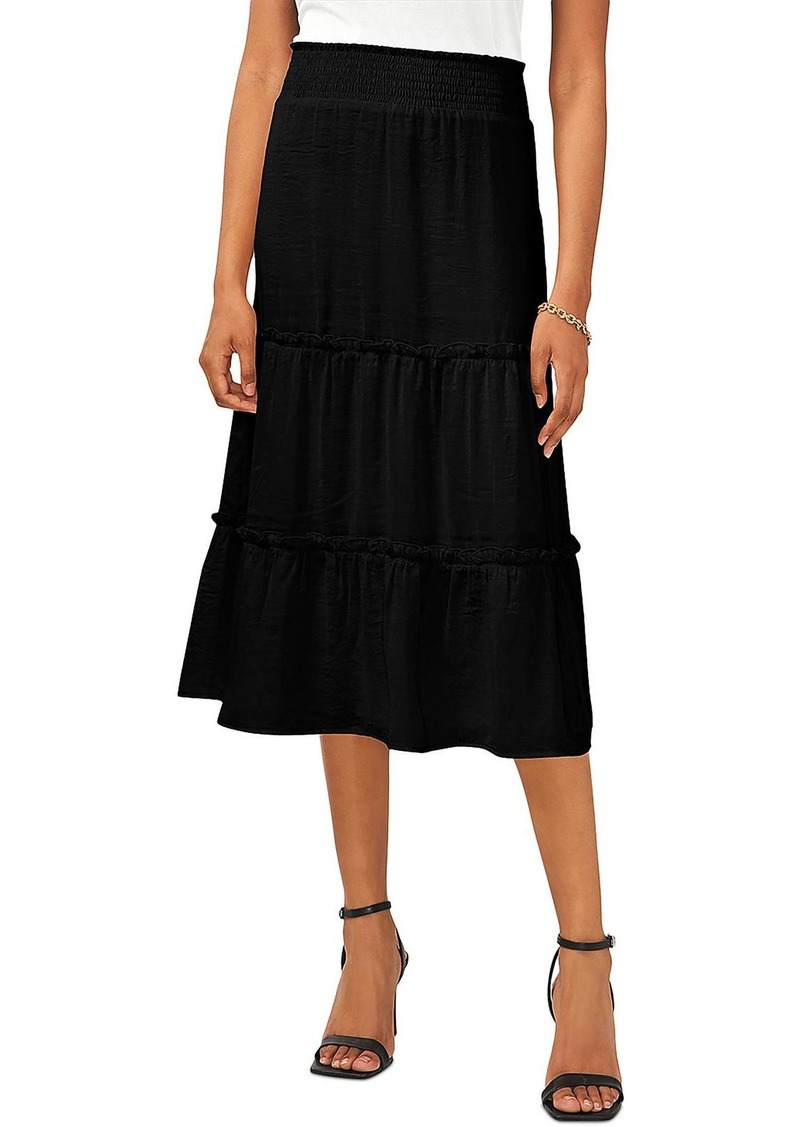 Vince Camuto Womens Smocked Long A-Line Skirt