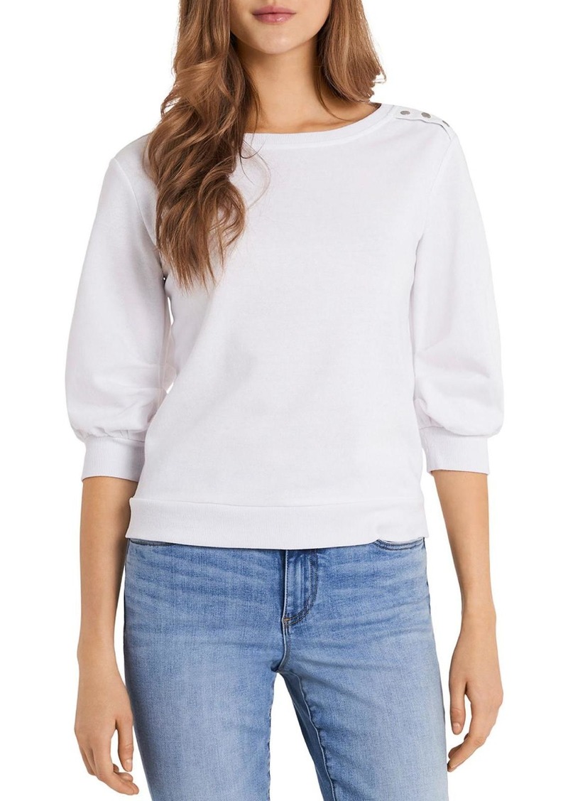 Vince Camuto Womens Terry Cloth Puff Sleeve Sweatshirt