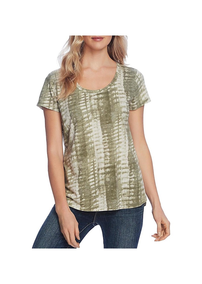 Vince Camuto Womens Tie-Dye Scoopneck T-Shirt