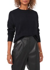 Vince Camuto Exposed Seam Crewneck Sweater in Rich Black at Nordstrom Rack