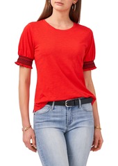 Vince Camuto Embroidered Top in Cherry Rose at Nordstrom