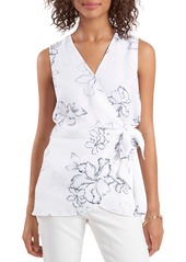 Women's Vince Camuto Floral Beauty Wrap Front Sleeveless Blouse