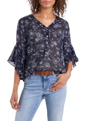 Women's Vince Camuto Floral Ruffle Sleeve Blouse