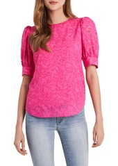 Vince Camuto Jacquard Blouse in Bright Hibiacus at Nordstrom