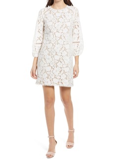 Vince Camuto Lace Long Sleeve Dress in Ivory at Nordstrom