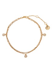 Vince Camuto Layered Chain Anklet in Gold/Crystal at Nordstrom