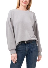 Vince Camuto Pleat Rib Top in Silver Heather at Nordstrom