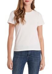 Vince Camuto Ribbed Short Sleeve Knit Top in Ultra White at Nordstrom