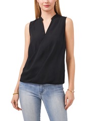 Vince Camuto Surplice Sleeveless Blouse in Rich Black at Nordstrom