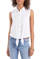 Vince Camuto Tie Front Sleeveless Button-Up Shirt