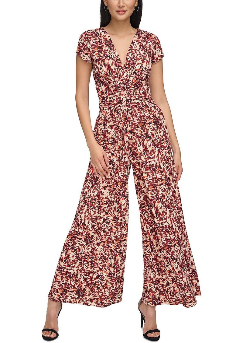 Vince Camuto Womens Wide-Leg Twist Bodice Jumpsuit