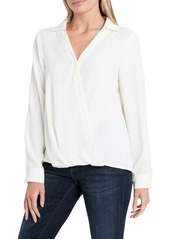 Women's Vince Camuto Wrap Front Rumple Twill Blouse