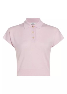 Vince Cap-Sleeve Knit Polo Shirt