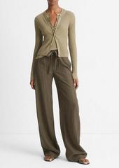 Vince Cashmere-Silk Ribbed Cardigan