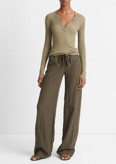 Vince Cashmere-Silk Ribbed Henley