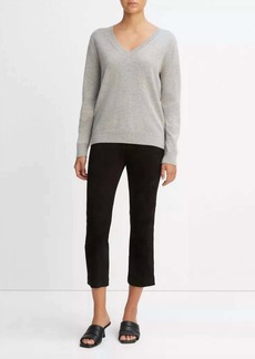 Vince Cashmere Weekend V-Neck Sweater In Heather Steel