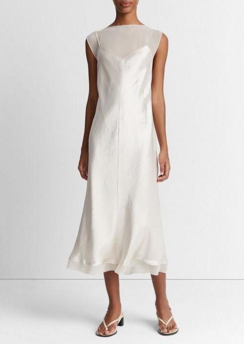 Vince Chiffon-Layered Satin Slip Dress