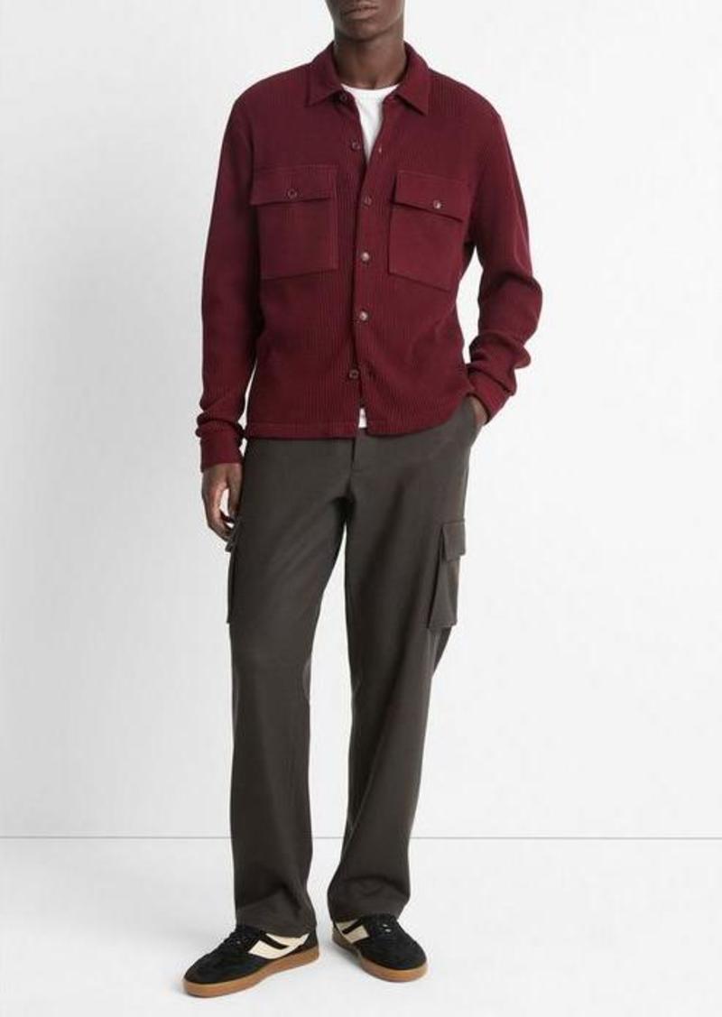 Vince Chunky Waffle Cotton-Blend Shirt Jacket