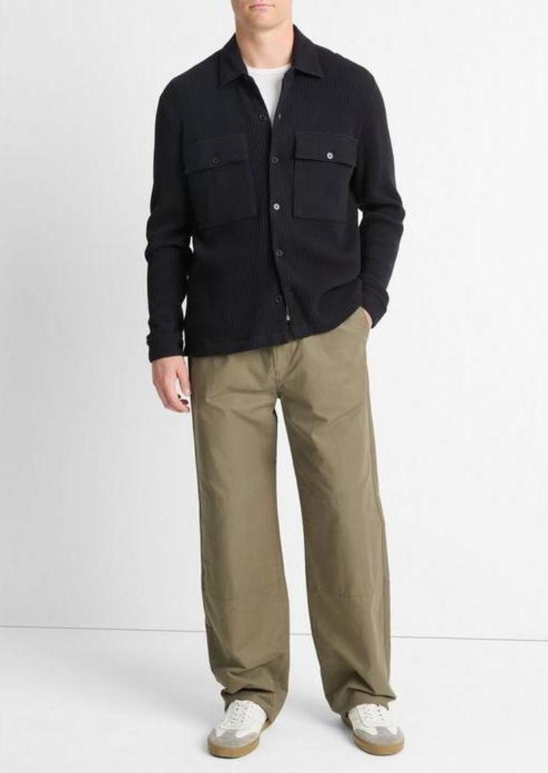 Vince Chunky Waffle Cotton-Blend Shirt Jacket