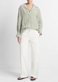 Vince Coastal Stripe Shaped-Collar Shirt