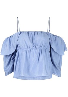 Vince cold-shoulder ruffle blouse