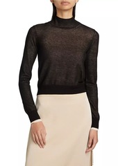 Vince Cotton-Blend Knit Turtleneck Sweater