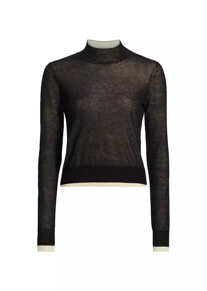 Vince Cotton-Blend Knit Turtleneck Sweater