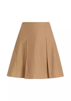 Vince Cotton-Blend Pleated Miniskirt