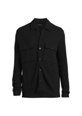 Vince Cotton-Blend Waffle-Knit Shirt Jacket