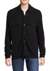 Vince Cotton-Blend Waffle-Knit Shirt Jacket