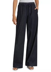 Vince Cotton Drawstring Wide-Leg Pants