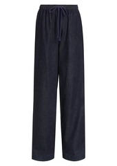 Vince Cotton Drawstring Wide-Leg Pants