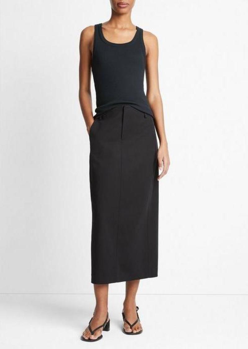 Vince Cotton Low-Rise Straight Trouser Skirt