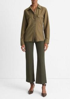 Vince Cotton-Silk Utility Long-Sleeve Shirt